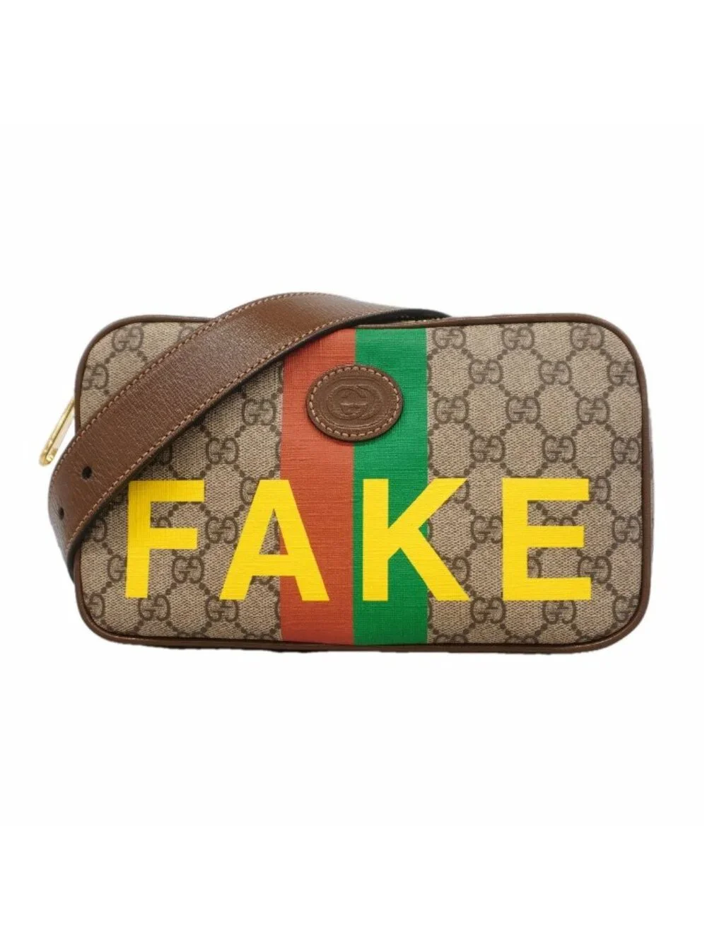 Gucci Shoulder Bag GG Supreme Brown Gold